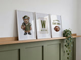 Football Nursery Prints – Custom Name, Set of 3
