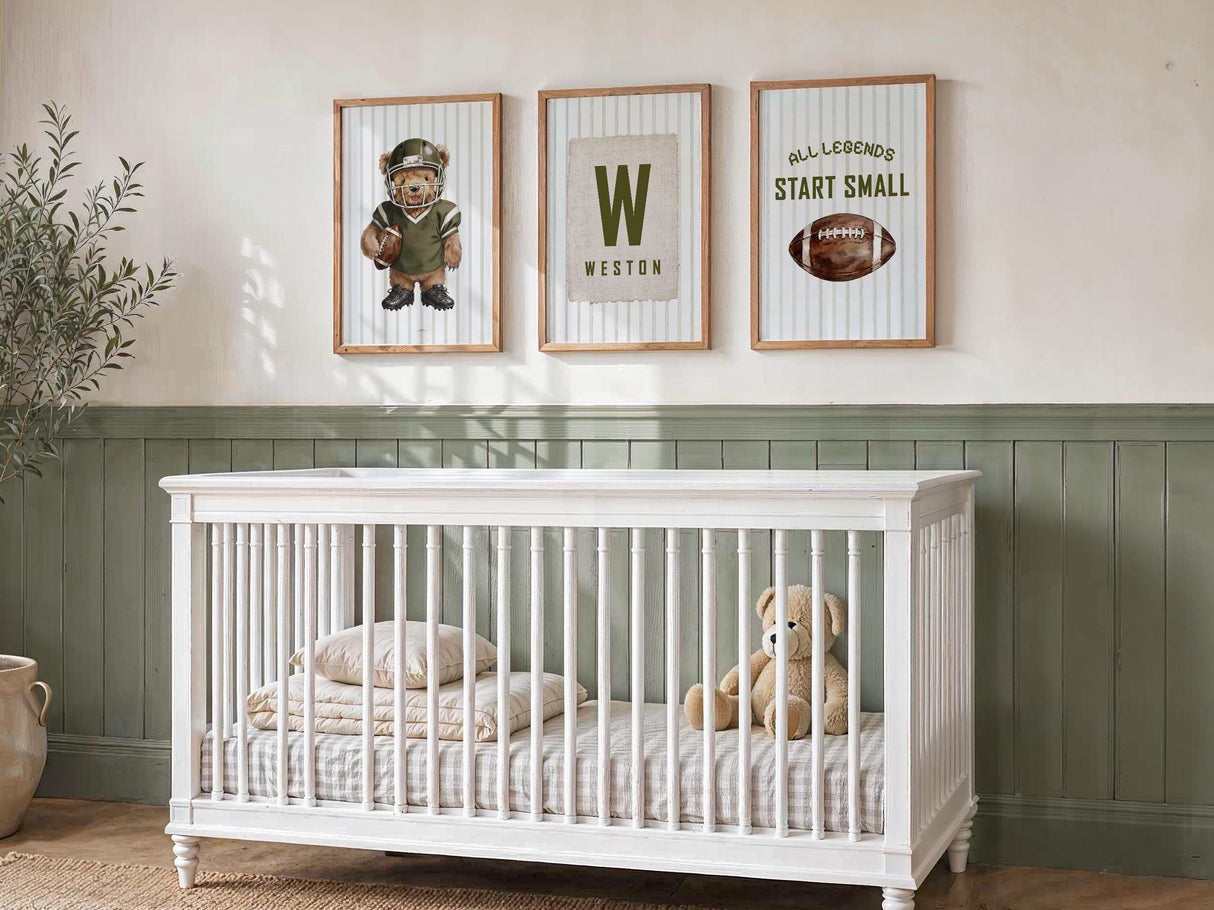 Football Nursery Prints – Custom Name, Set of 3 — view 2
