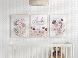 Purple Wildflower Nursery Prints – Custom Name, Set of 3 — view 7