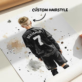 Soccer wall art displayed in a kids bedroom