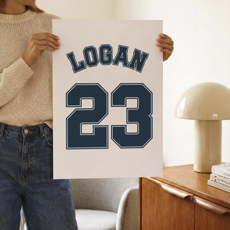 Baseball prints displayed in a kids bedroom