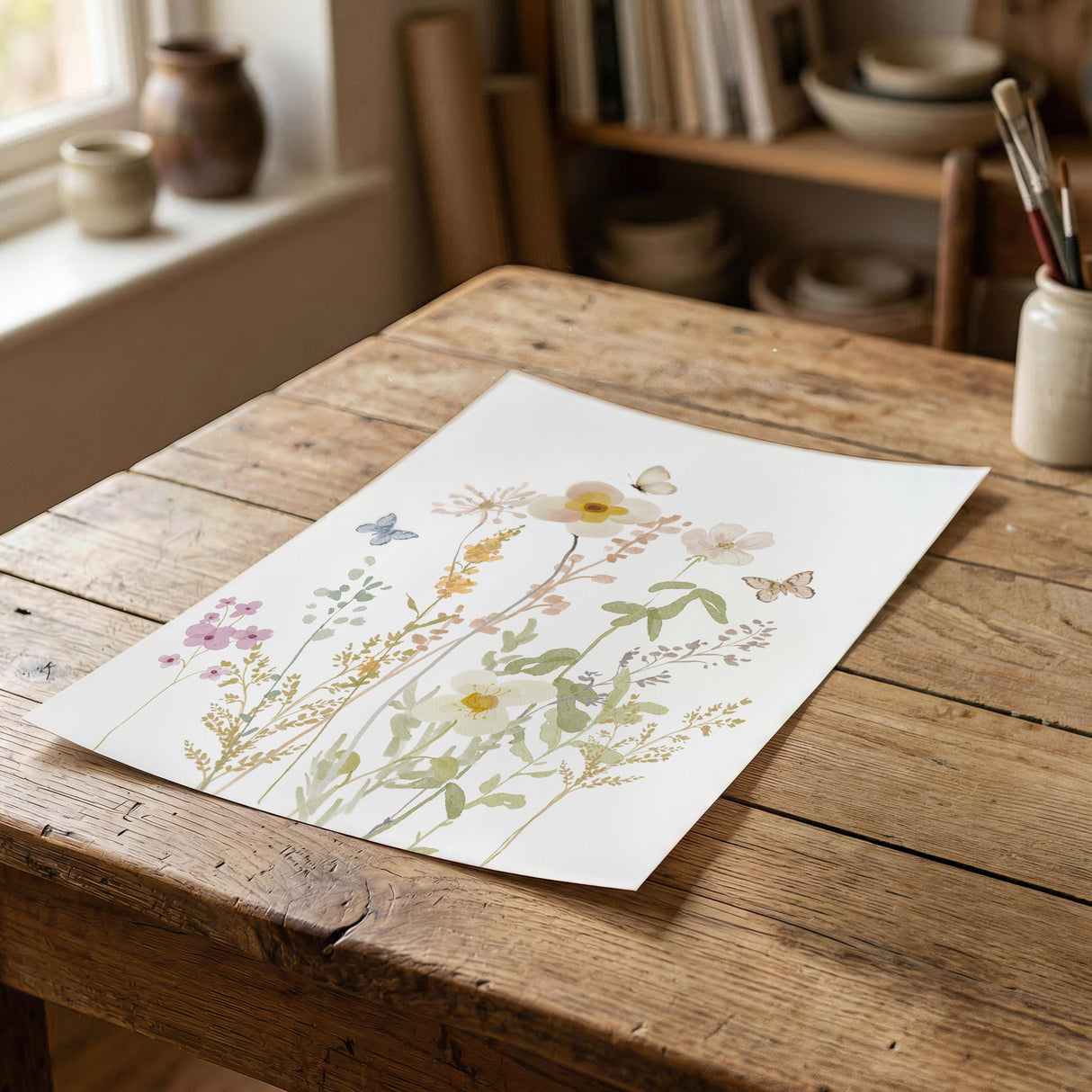 Custom name wildflower nursery art gift idea