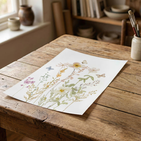 Custom name wildflower nursery art gift idea
