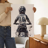 Dirt Bike Prints with Custom Name & Number – Watercolor Set of 3 — view 3