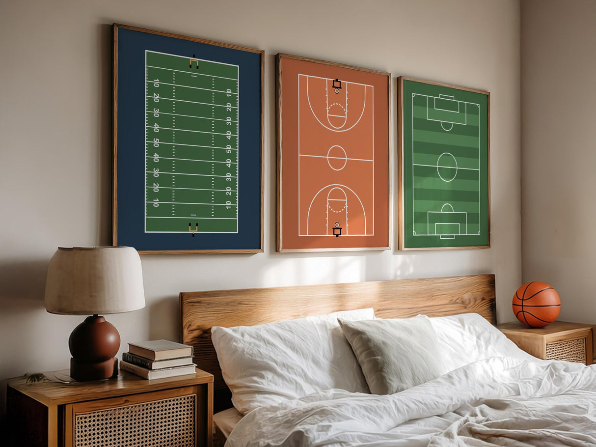 Soccer pitch minimalist print