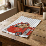 Personalized firefighter teddy bear nursery wall art set of 3