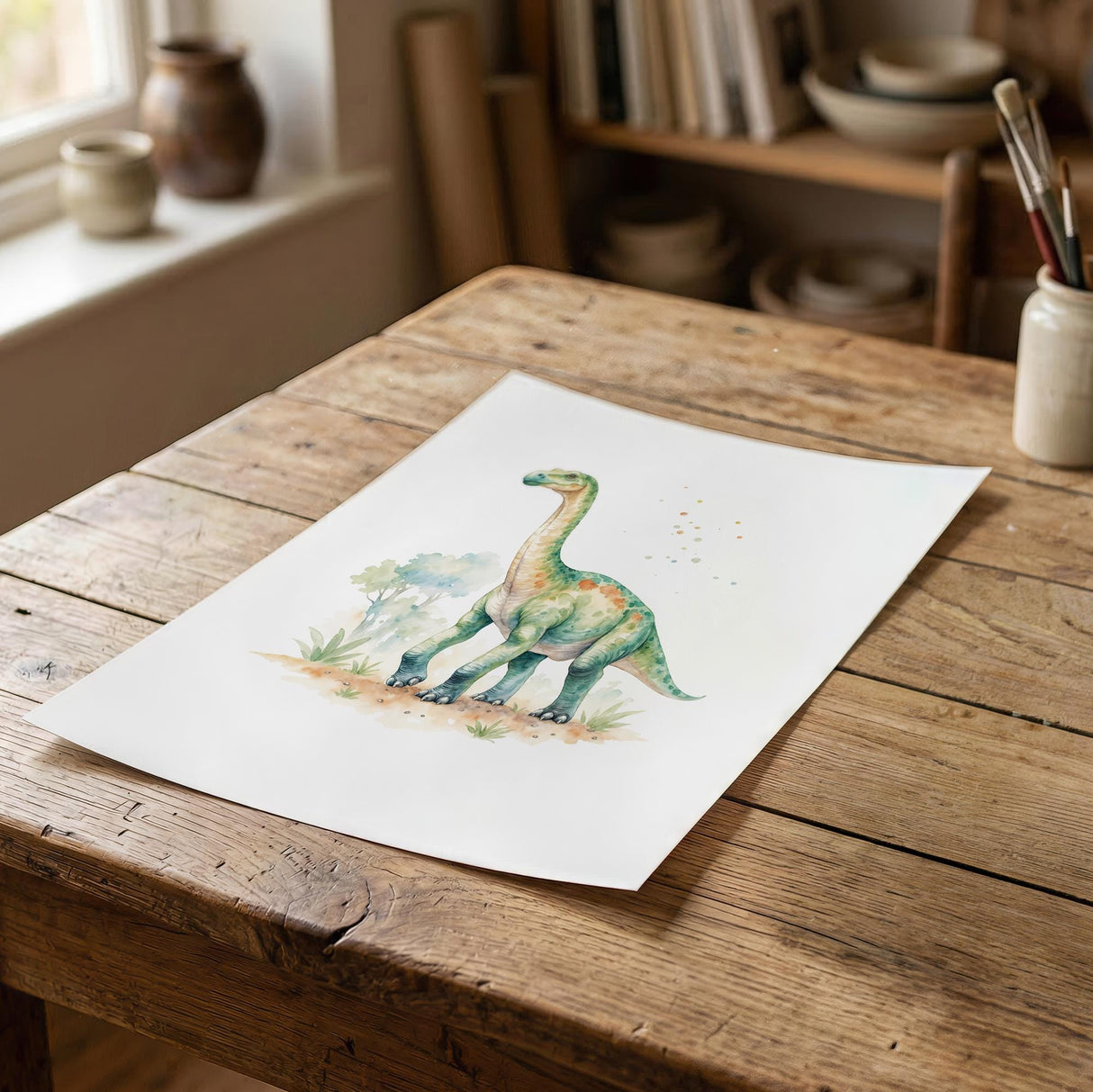 Personalized dinosaur wall art set of 3 for a kids room